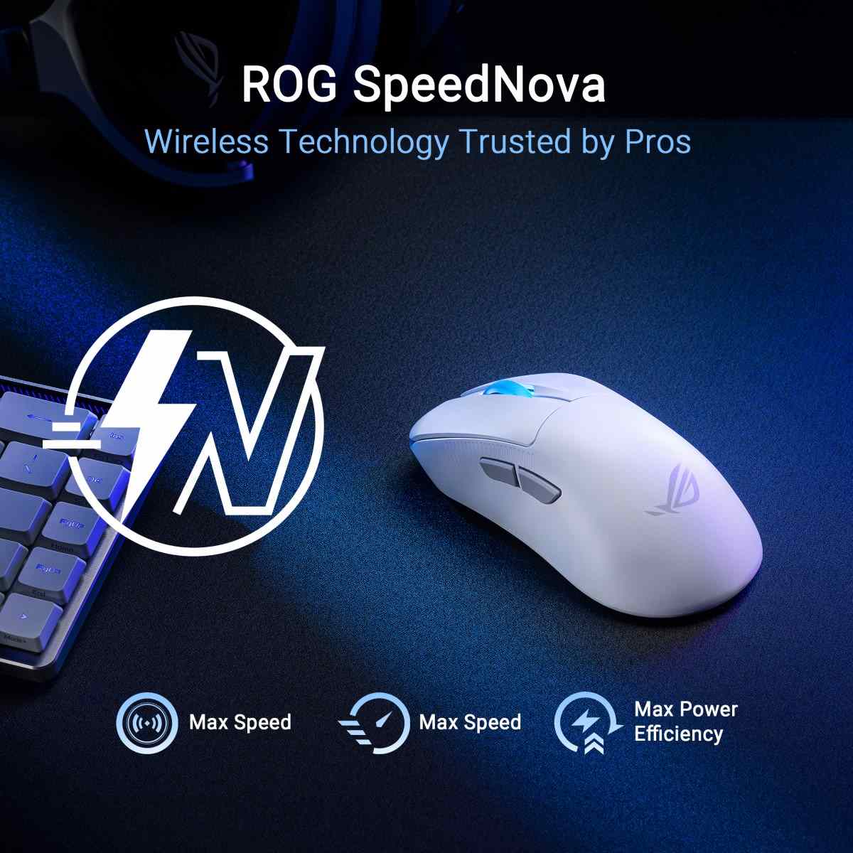ASUS myš ROG Keris II Ace,  bezdrátová herní myš,  bílá13 