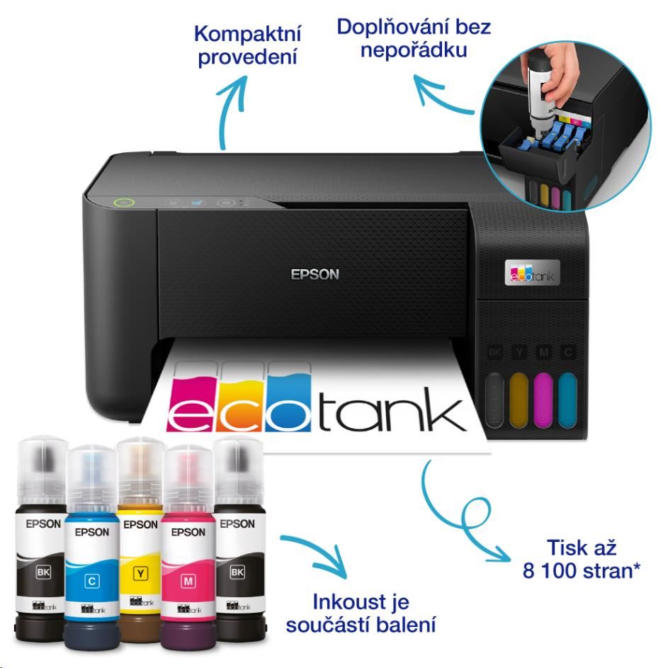EPSON tiskárna ink EcoTank L3230,  5760x1440dpi,  A4,  33ppm,  USB,  sken, Záruka 5 let  po registraci zdarma5 