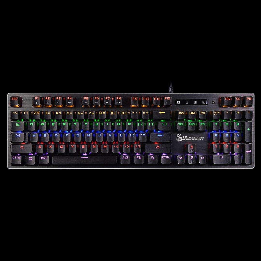 A4tech Bloody Klávesnice B760,  herní klávesnice,  mechanická,  drátová,  Black Switch,  CZ/ SK,  Černá0 
