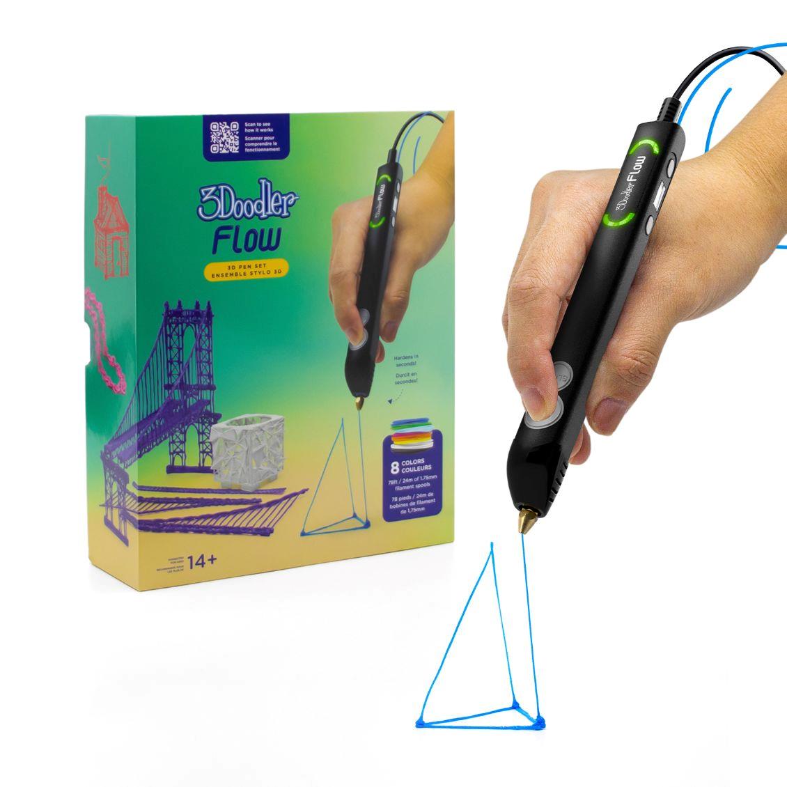 3Doodler 3D pero FLOW + 8 PLA náplní a 3D šablona1 