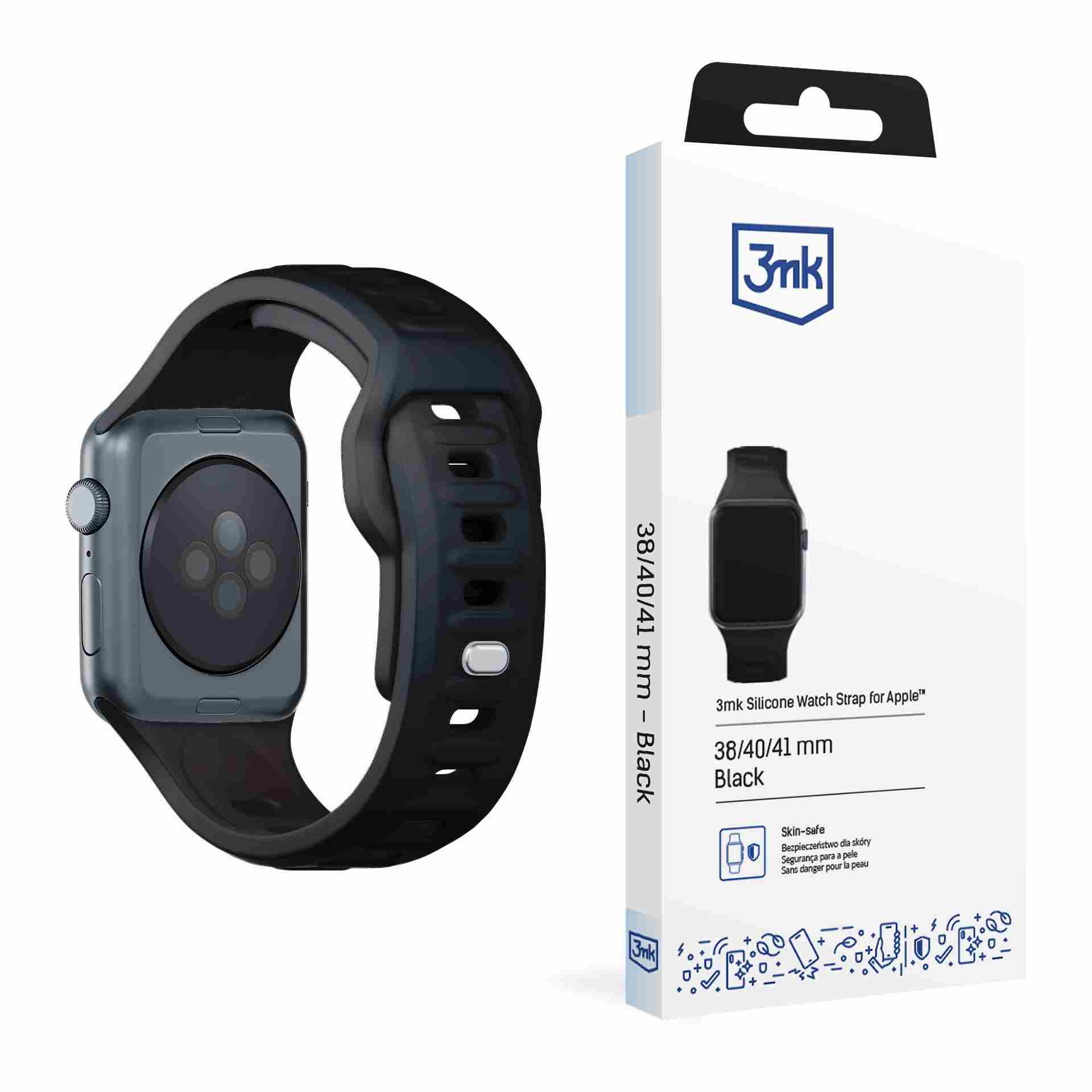 3mk řemínek Watch Strap pro Apple 38/ 40/ 41 mm Black0 