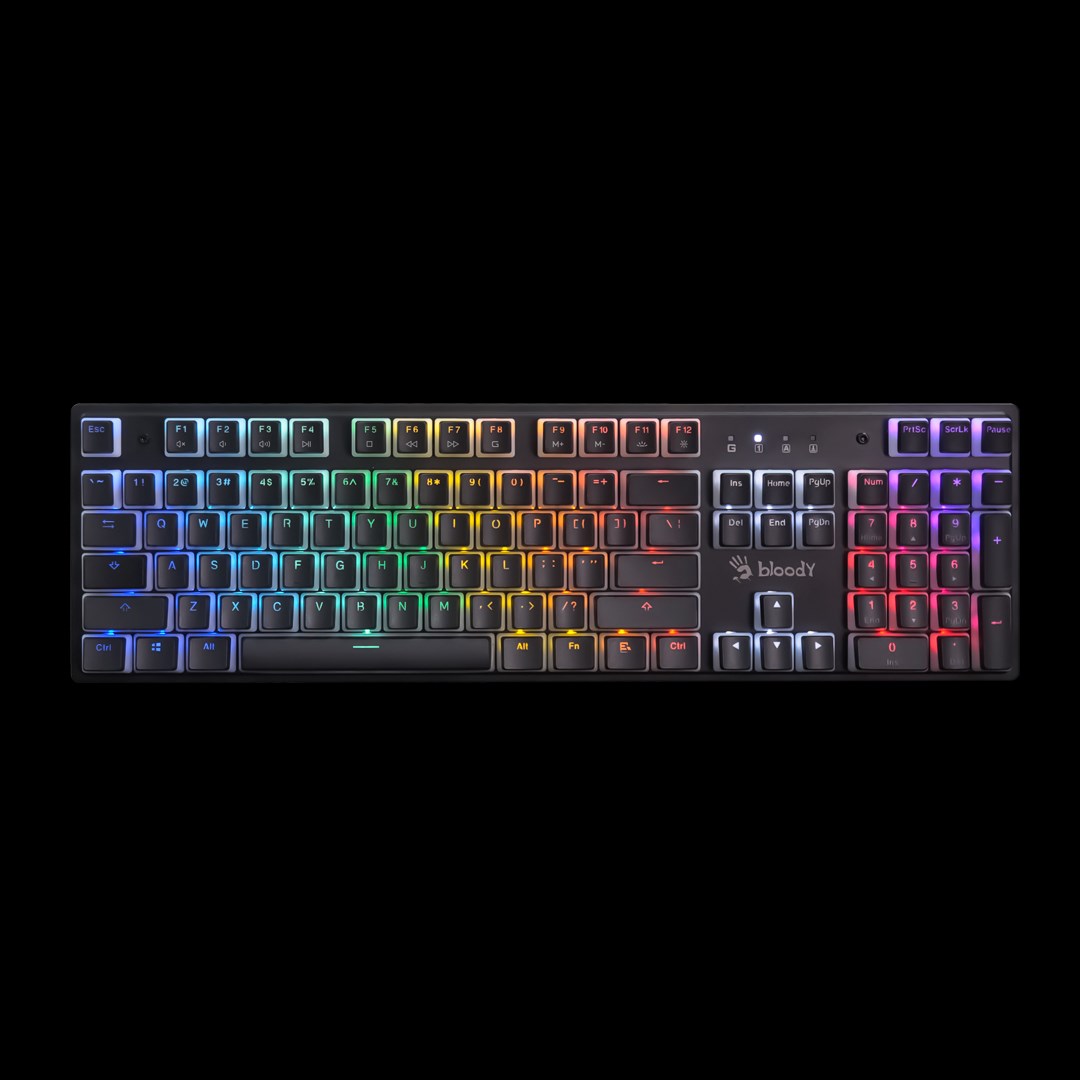 A4tech Bloody Podsvícená mechanická herní klávesnice S510R,  Blue Switch,  Pudding,  USB,  CZ,  černá0 
