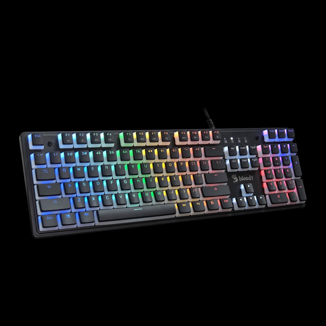 A4tech Bloody Podsvícená mechanická herní klávesnice S510R,  Blue Switch,  Pudding,  USB,  CZ,  černá1 