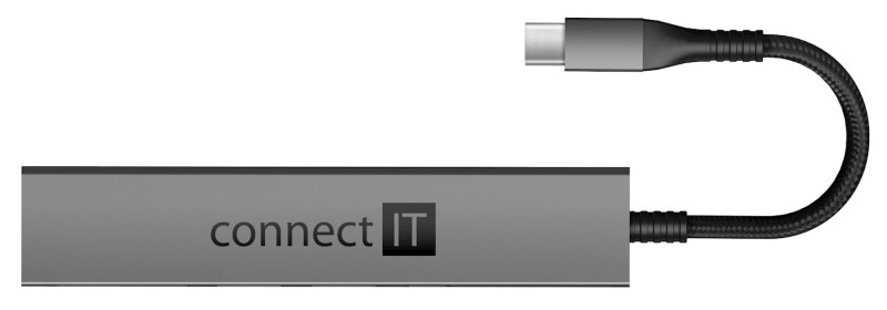 CONNECT IT USB-C hub,  2x USB-A,  1x USB-C,  1x SD karta,  1x MicroSD karta,  šedá3 