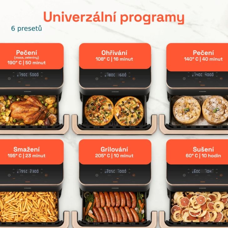 Cosori TF101S Dual blaze TwinFry 10l hozkovzdušná fritéza8 
