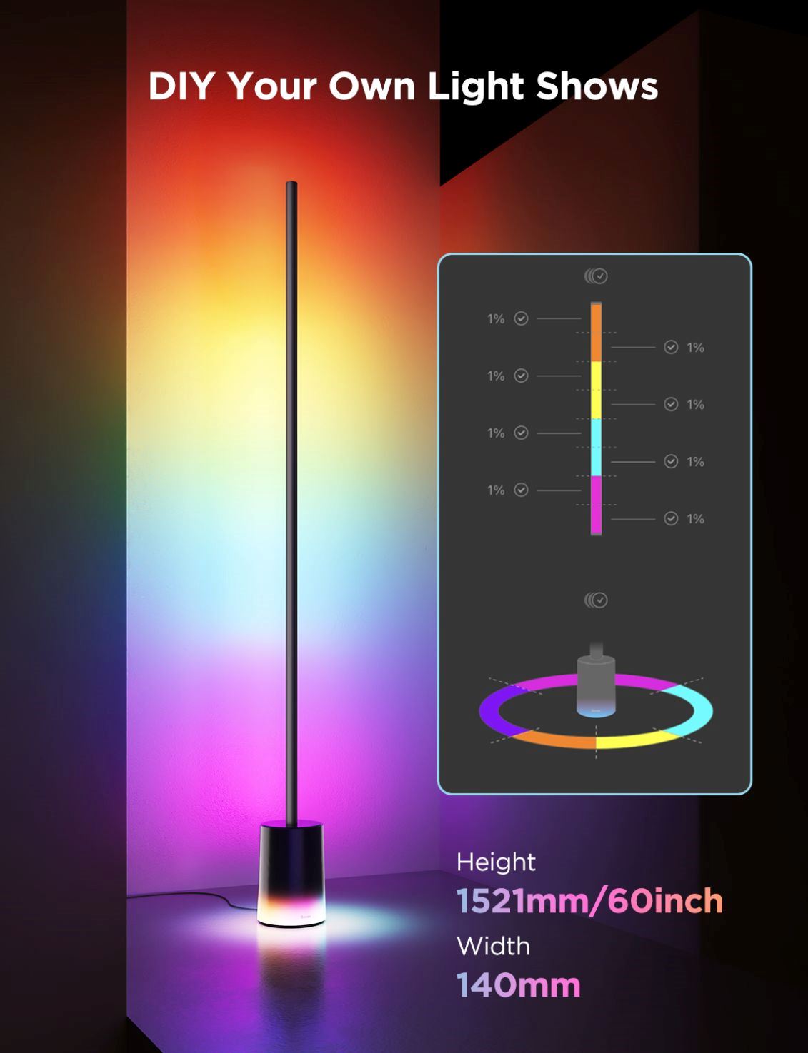 Govee RGBICWW Floor Lamp 2 RGBICWW Matter + ovladač6 