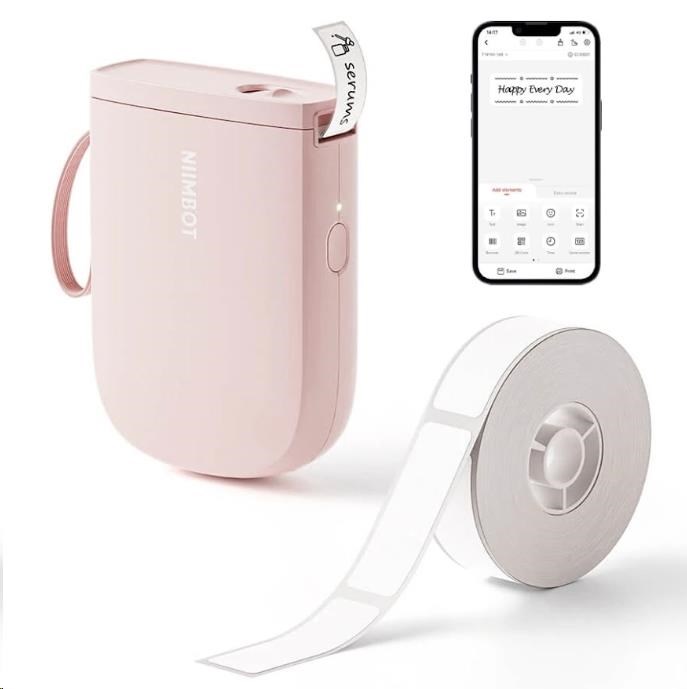 Niimbot Tiskárna štítků D11-H Smart,  růžová + role štítků 160 ks0 
