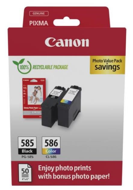 Canon Cartridge PG-585/ CL-586 černá/ barevná + Canon PAPÍR GP-501 4X6 500 