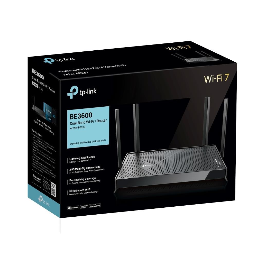 TP-Link Archer BE230 OneMesh/ EasyMesh WiFi7 router(BE3600, 2, 4GHz/ 5GHz, 1x2, 5GbEWAN, 1x2, 5GbELAN, 3xGbELAN, 1xUSB3.0)1 