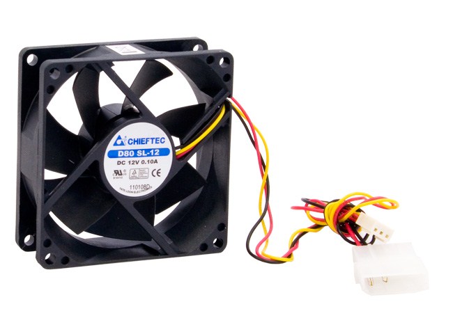 Ventilátor CHIEFTEC AF-0825S,  80x80x25 mm,  s 3/ 4pinovým konektorom0 