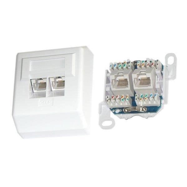Zásuvka Profi UTP 2x RJ45 Cat5E,  krone,  na omítku0 