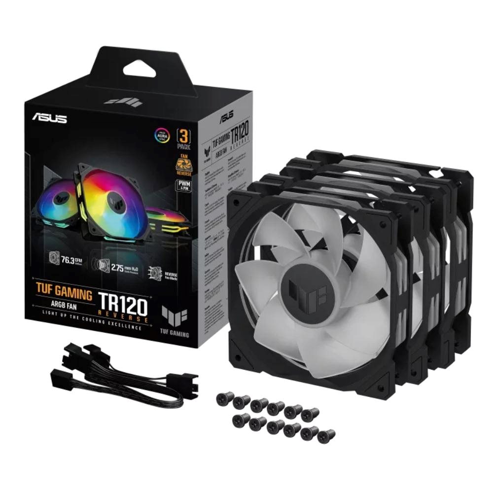 ASUS ventilátor TUF GAMING TR120 ARGB Reverse,  3x120mm,  černá5 