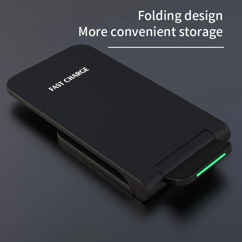 1stCOOL bezdrátová QI nabíječka H18,  skládací stojánek,  USB-C,  černá5 
