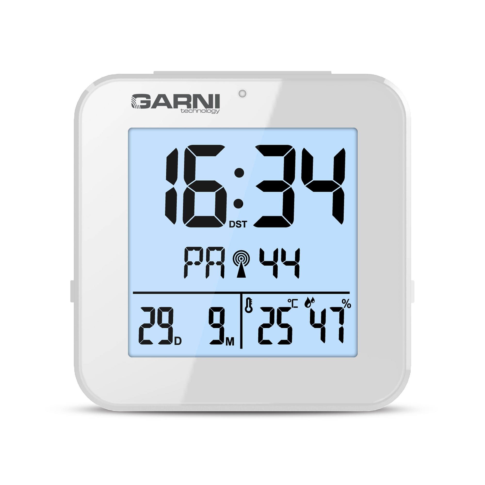 GARNI 138W - digitální budík s teploměrem a vlhkoměrem,  bílá1 