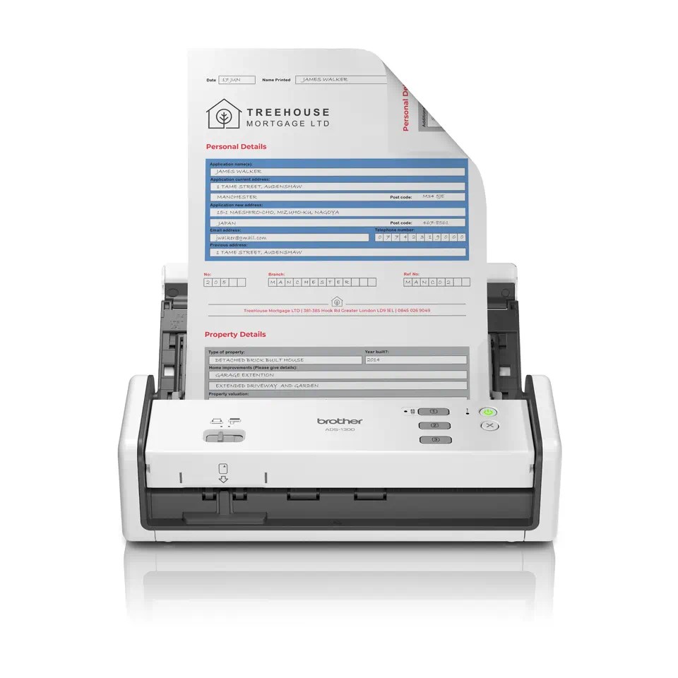 BROTHER skener ADS-1300 A4 30ppm/ 60dual 600x600 USB-C,  USB0 