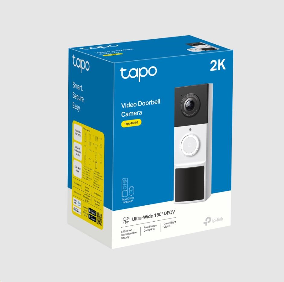 TP-Link Tapo D210 Chytrý video zvonek (3MP,  2K,  WiFi,  IR 8m,  microSD)2 