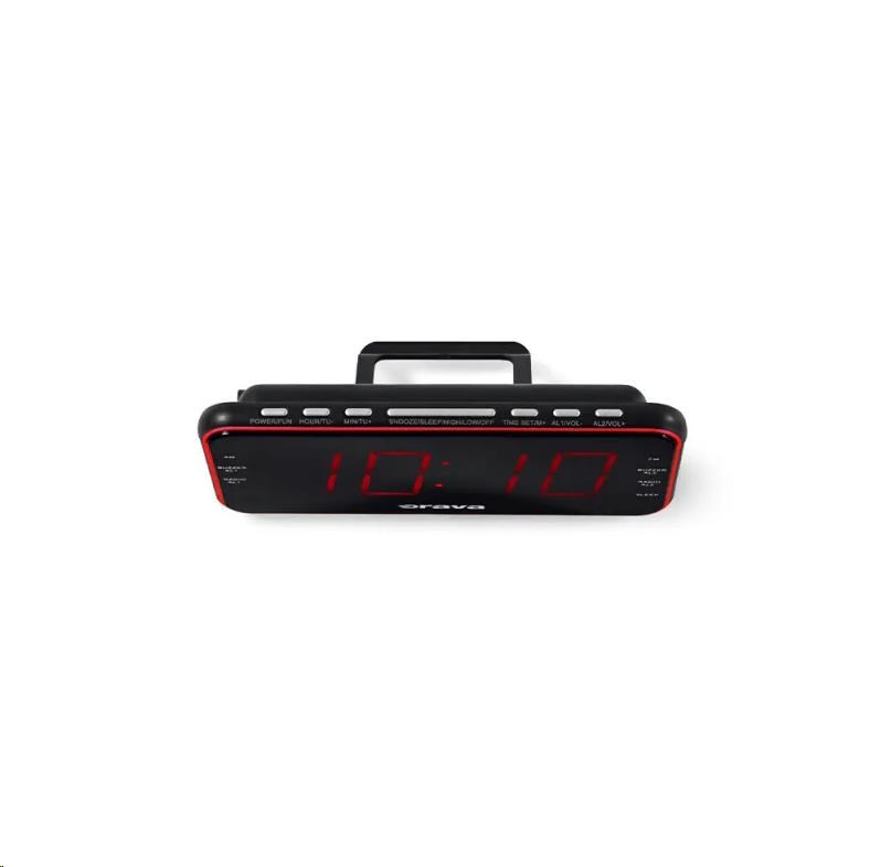 Orava radiobudík s velkým červeným LED displejem,  funkce SNOOZE,  SLEEP,  DIMMER,  nabíjení externího zařízení1 