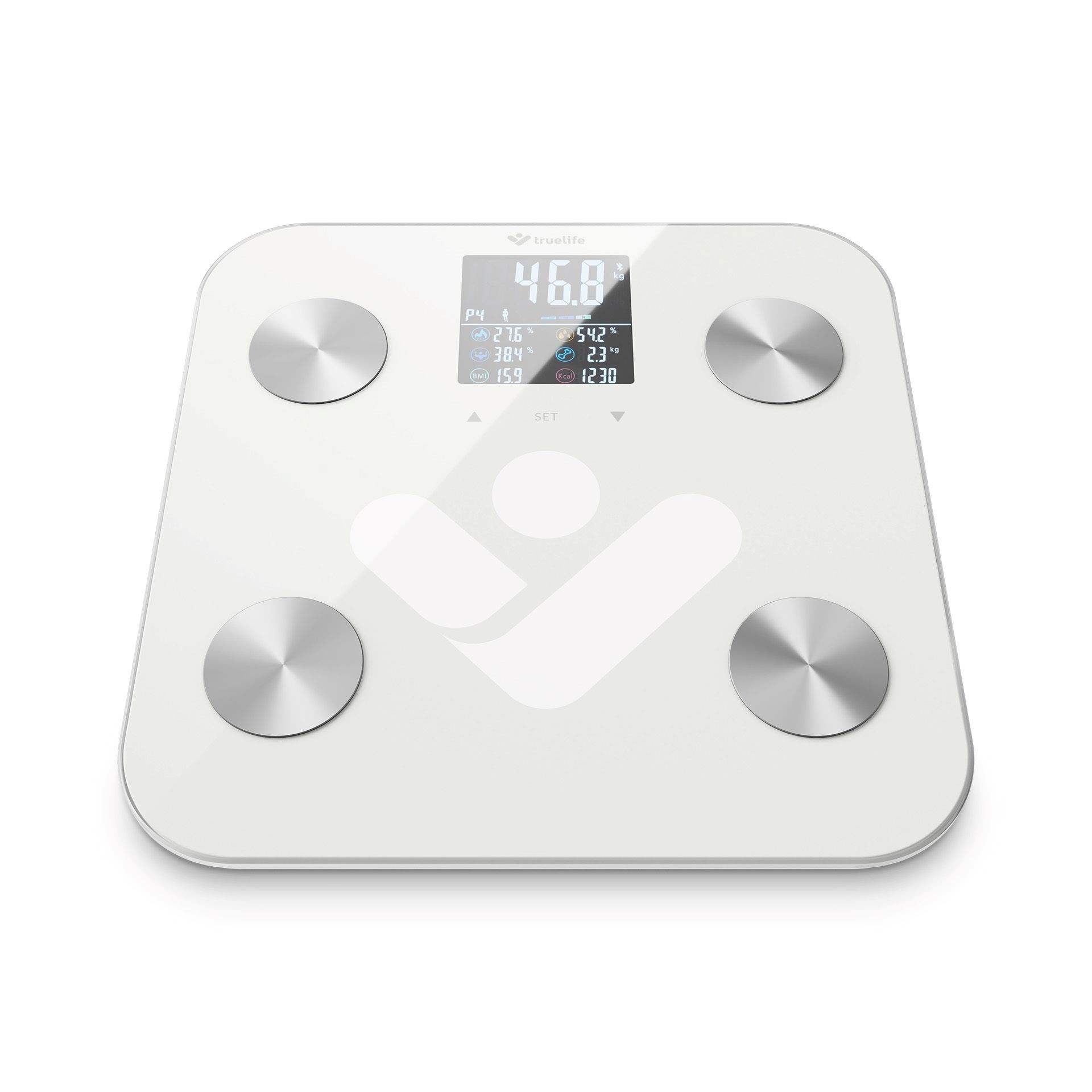 TrueLife FitShape S6 BT - Bioelektrická impedanční bluetooth váha - bílá1 