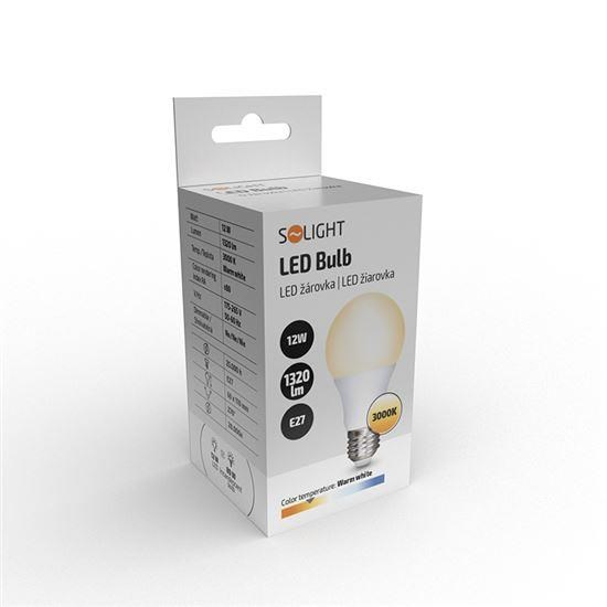 Solight LED žárovka,  klasický tvar,  12W,  E27,  3000K,  270°,  1320lm1 