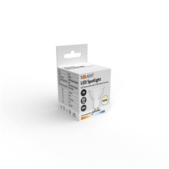 Solight LED žárovka,  bodová ,  7W,  GU10,  3000K,  595lm,  bílá1 