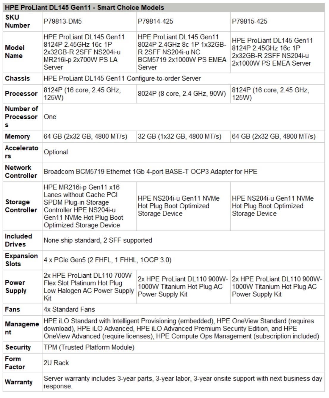 HPE DL145 G11 8024P, 32GB, NS204i-u
