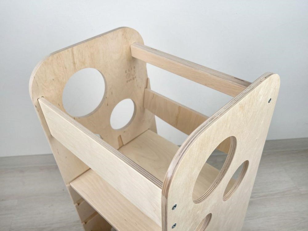 Rostoucí učící věž 3v1 Bublina Max 75 cm,  přírodní (natur)2 