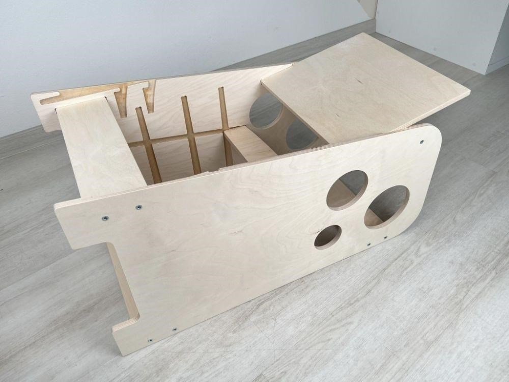 Rostoucí učící věž 3v1 Bublina Max 75 cm,  přírodní (natur)3 