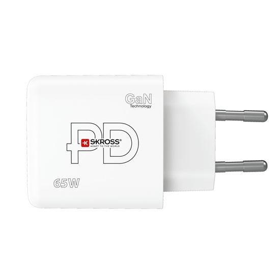 SKROSS USB A+C nabíjecí adaptér Power charger 65W GaN EU,  Power Delivery,  typ C3 