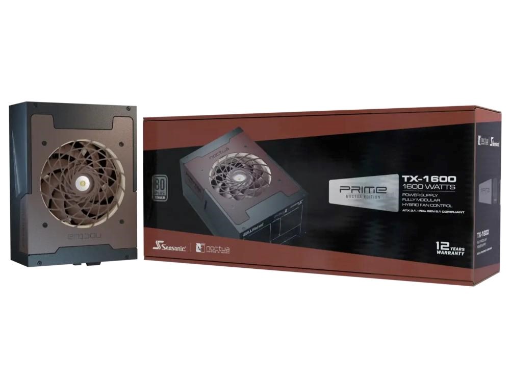 NOCTUA zdroj Seasonic 1600W PRIME TX-1600 NE,  120mm,  Plně modulární,  80+ Titanium,  ATX 3.10 