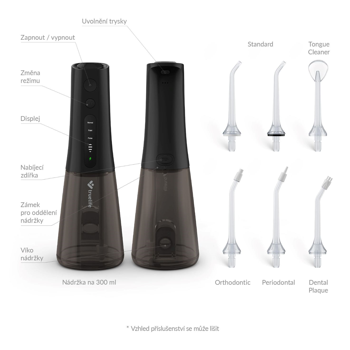 TrueLife AquaFloss Compact L100 Black - ústní sprcha8 