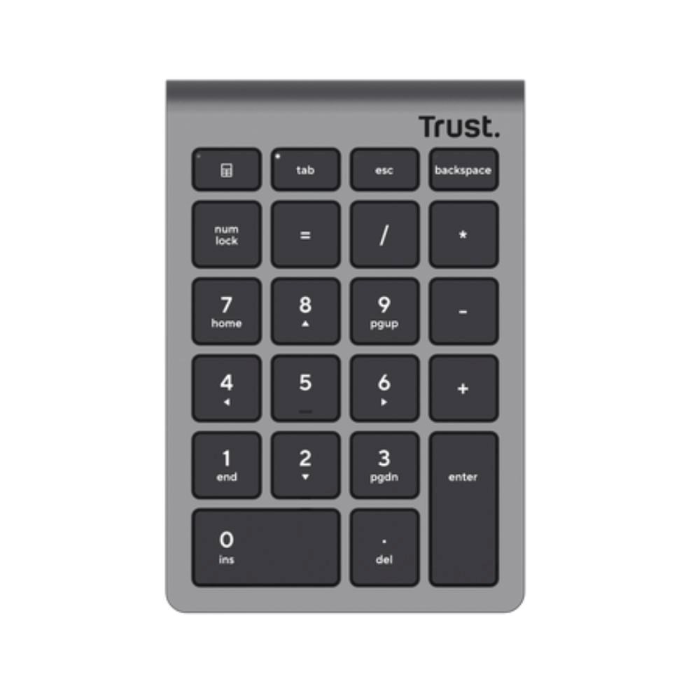TRUST Numerická klávesnice Xalas,  Bezdrátová RF 2.4GHz,  šedá2 