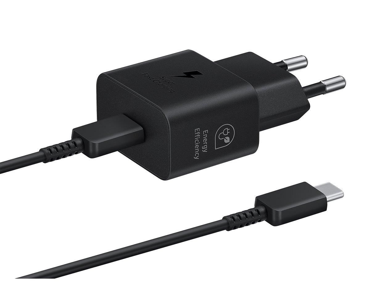 Samsung síťová nabíječka EP-T2510XBE + kabel USB-C,  25W,  černá0 