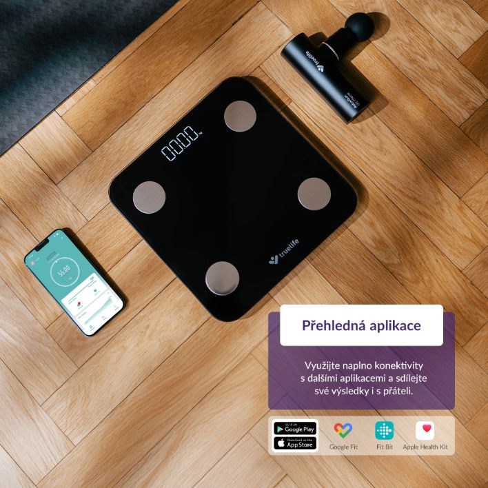TrueLife FitScale W1 BT Black - bioelektrická impedanční bluetooth váha2 