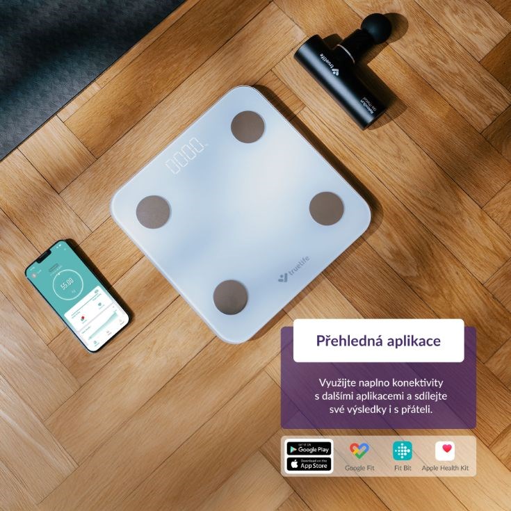 TrueLife FitScale W1 BT White - bioelektrická impedanční bluetooth váha0 