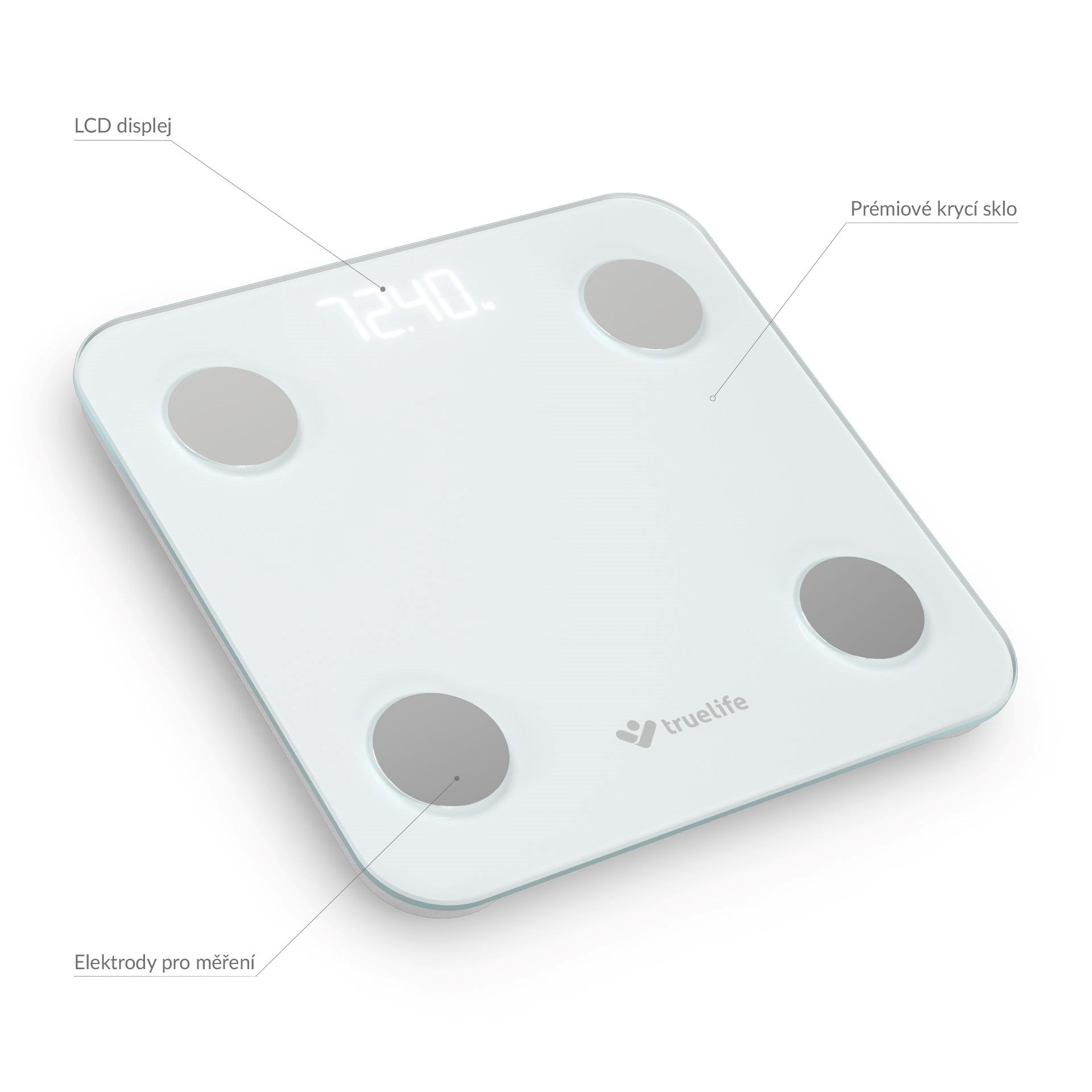 TrueLife FitScale W1 BT White - bioelektrická impedanční bluetooth váha7 