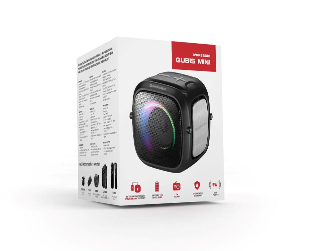 C-TECH repro Impressio Qubis Mini,  Party,  5W,  černá3 