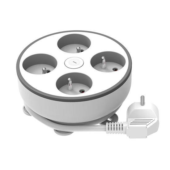 Solight 4z prodlužovací přívod,  2m,  3 x 1mm2,  bílý,  vypínač0 
