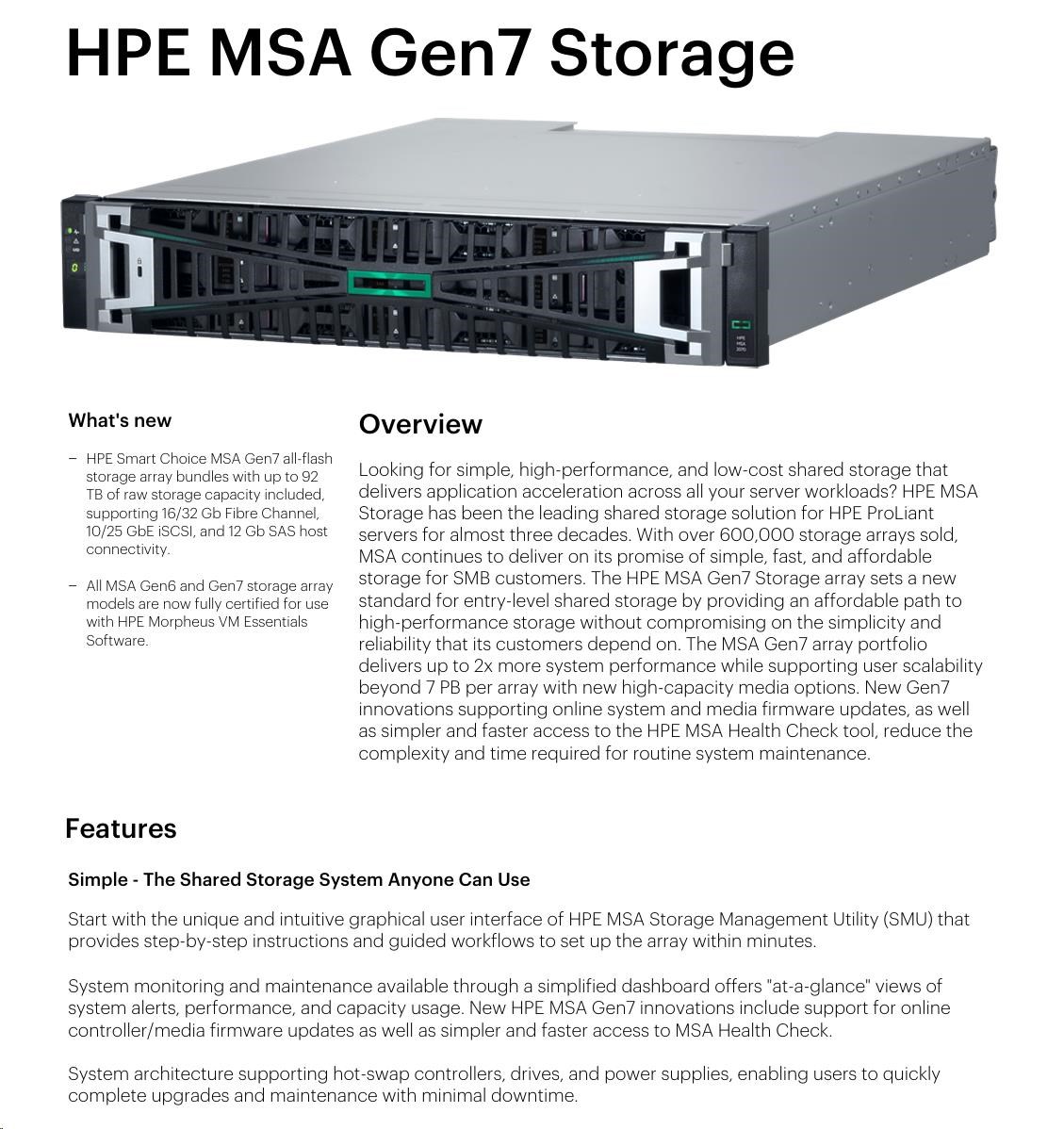 HPE MSA 2070 32Gb Fibre Channel SFF 23TB Flash Bundle2 