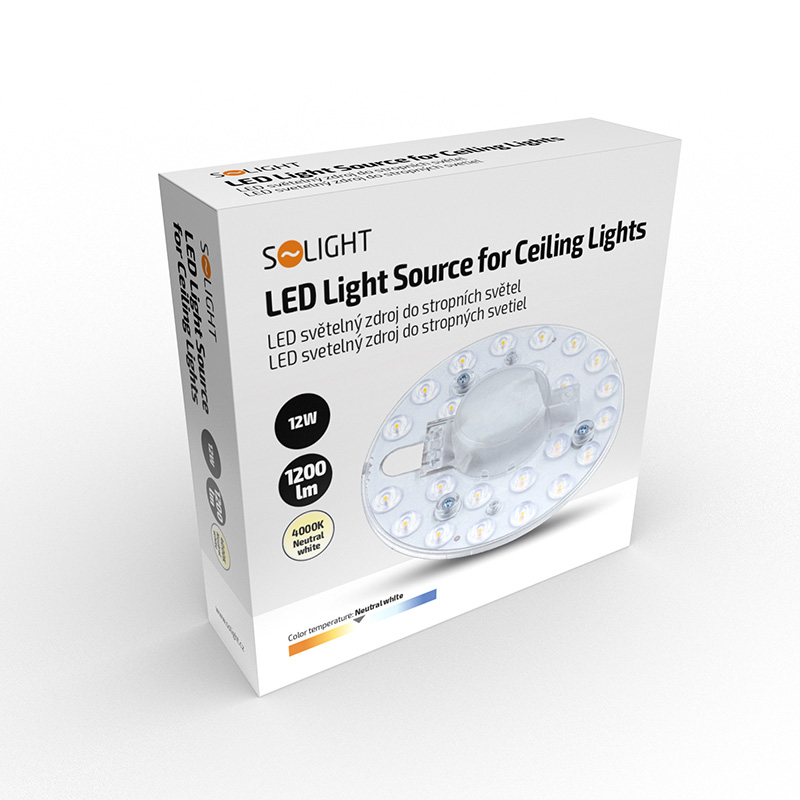 Solight LED světelný zdroj do stropních světel,  12W,  1200lm,  4000K,  130mm4 