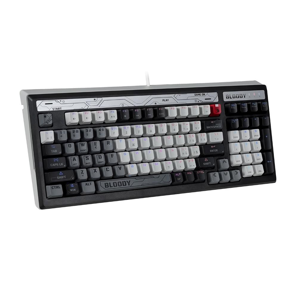 A4tech Bloody B950 podsvícená mechanická herní klávesnice RGB,  Brown Switch,  USB,  CZ,   šedá1 