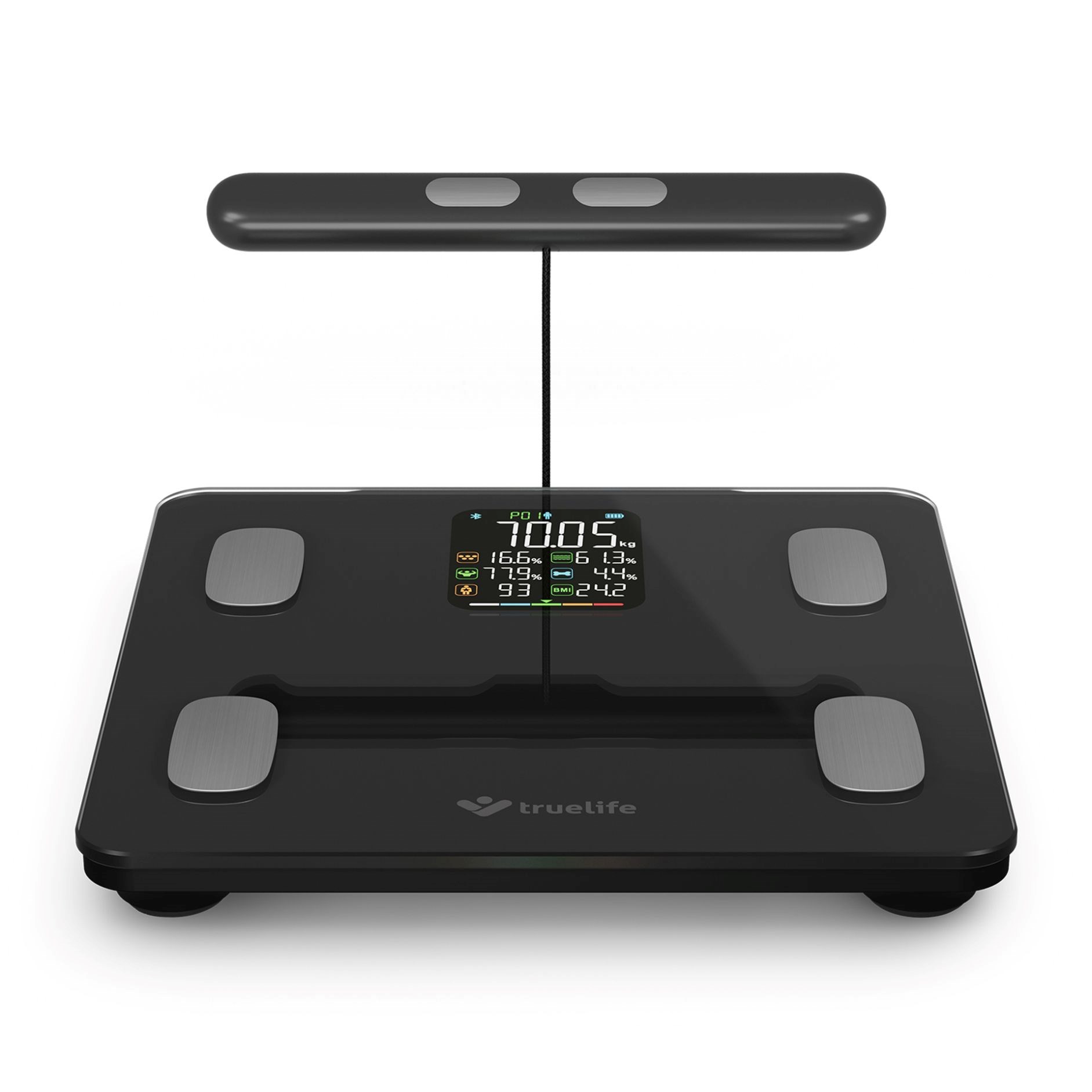 TrueLife FitScale W8 BT Black - osobní diagnostická bluetooth váha8 