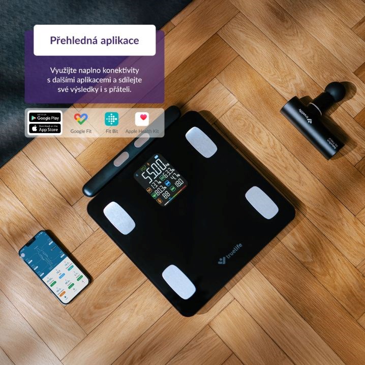 TrueLife FitScale W8 BT Black - osobní diagnostická bluetooth váha3 