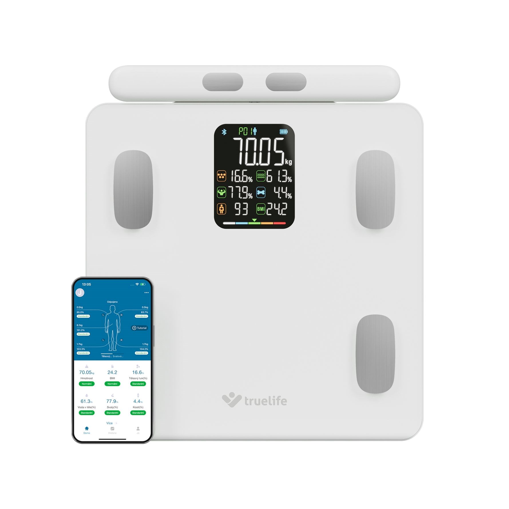 TrueLife FitScale W8 BT White - osobní diagnostická bluetooth váha0 