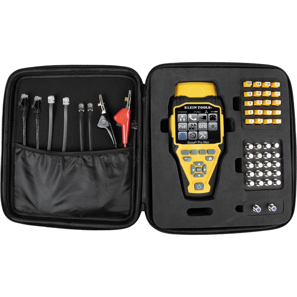 KLEIN TOOLS - VDV Scout® Pro Max Tester s přijímačem Set - 20x RJ45,  20x F-konektor0 