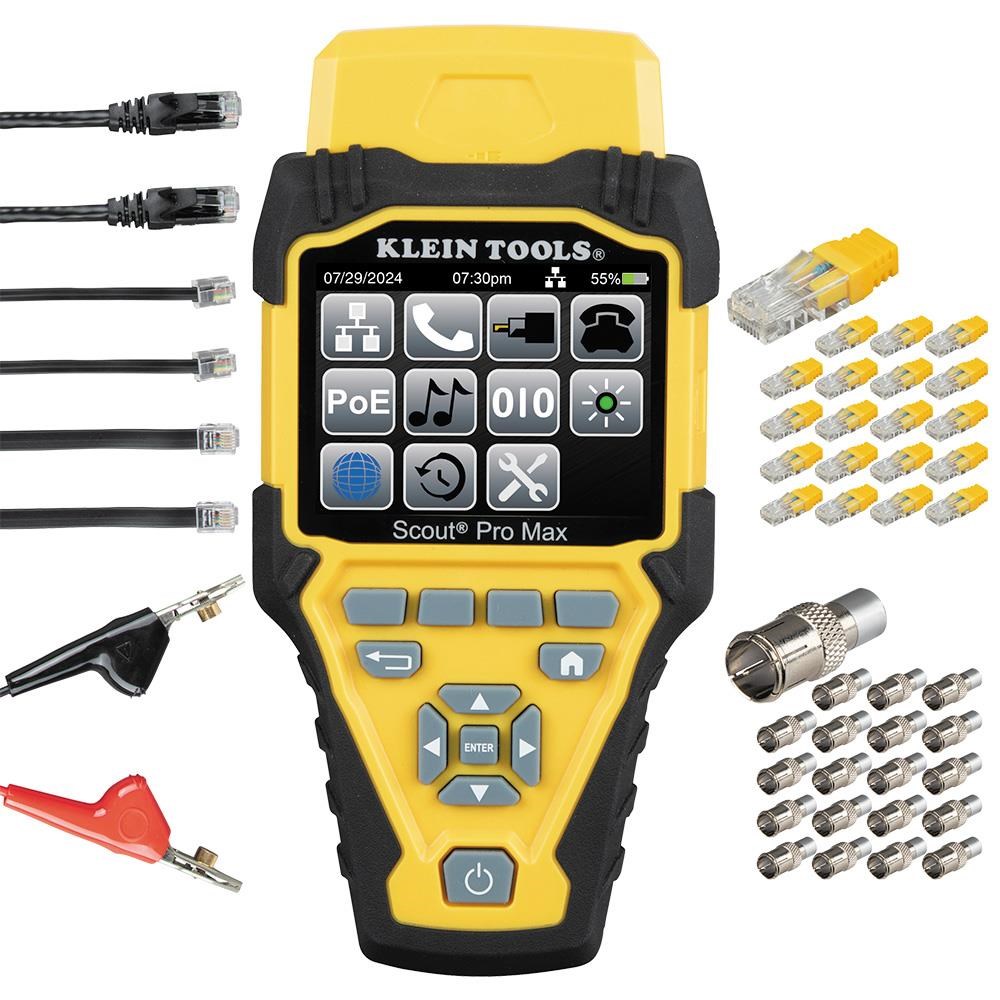 KLEIN TOOLS - VDV Scout® Pro Max Tester s přijímačem Set - 20x RJ45,  20x F-konektor1 