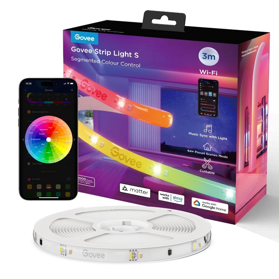 Govee WiFi RGBICW Smart PRO LED pásek 3m Matter - extra odolný0 