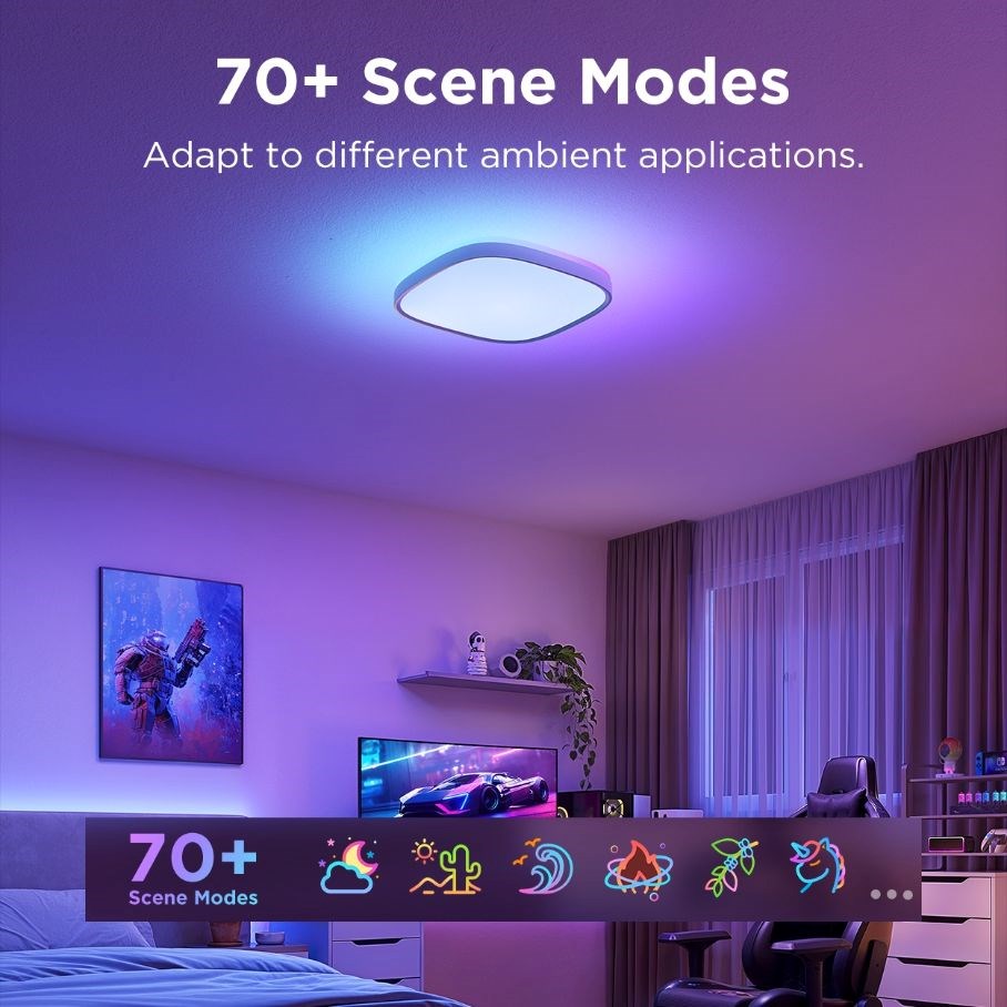 Govee RGBICWW Smart čtverhranné stropní světlo 2400lm 30cm Matter1 