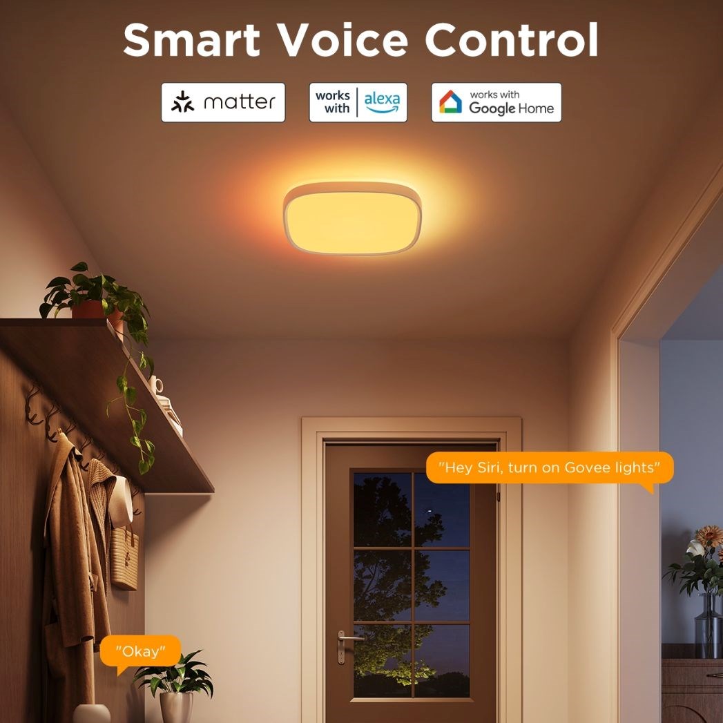 Govee RGBICWW Smart čtverhranné stropní světlo 2400lm 30cm Matter3 