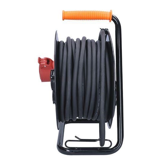 Solight prodlužovací přívod na bubnu,  3 zásuvky,  400V + 230V,  25m gumový kabel 5x1, 5mm2,  IP444 