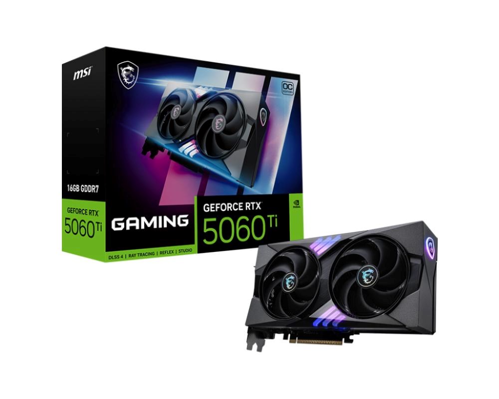 MSI VGA NVIDIA GeForce RTX 5060 Ti 16G GAMING OC,  RTX 5060 Ti,  16GB GDDR7,  3xDP,  1xHDMI2 